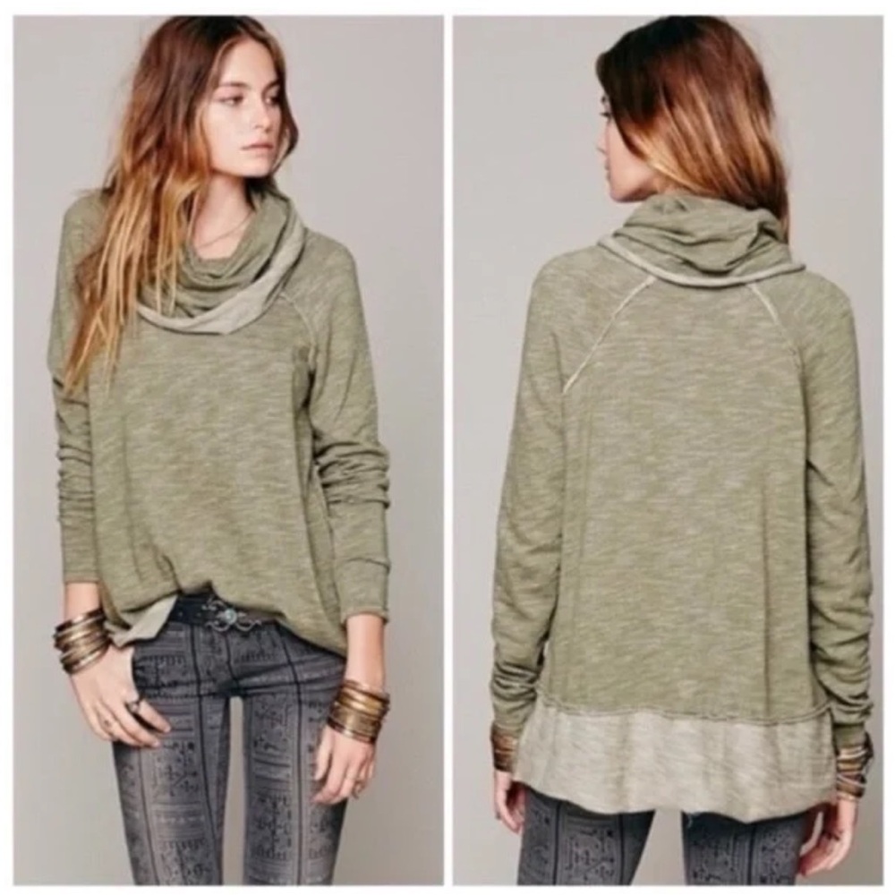 Free People Beach Olive Green Cocoon Pullover Top